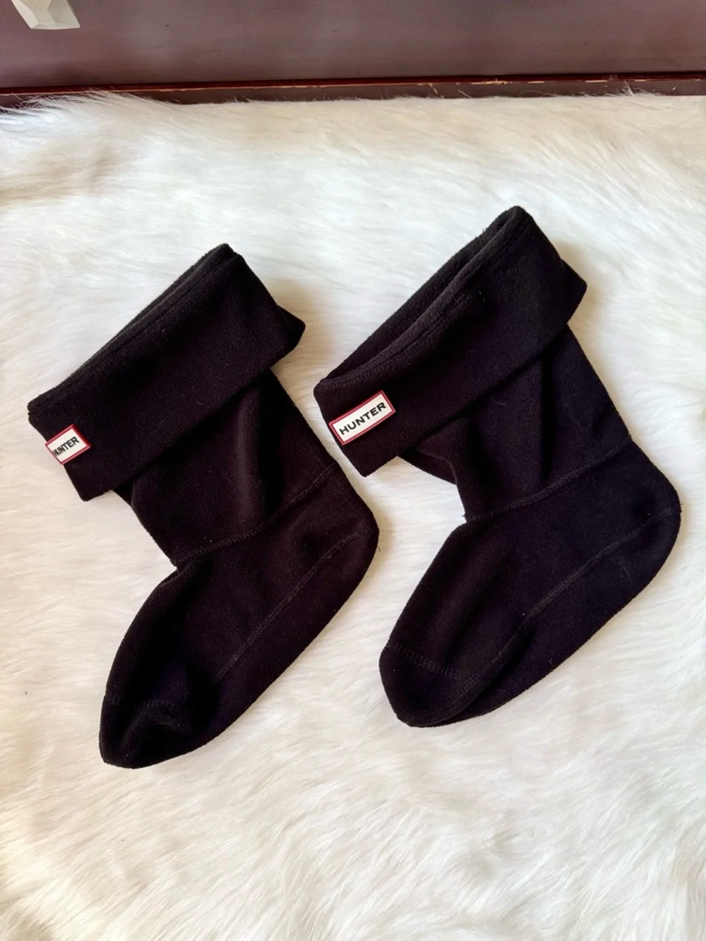 Hunter‎ Original Short Fleece Welly Boot Socks Black Large